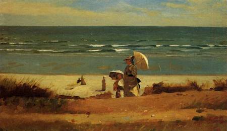 (image for) Handmade oil painting Copy paintings of famous artists Winslow Homers Paintings On the Beach Marshfiel